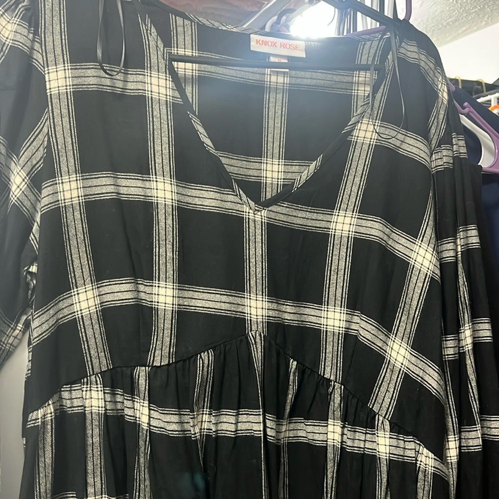 Knox rose black and white plaid dress